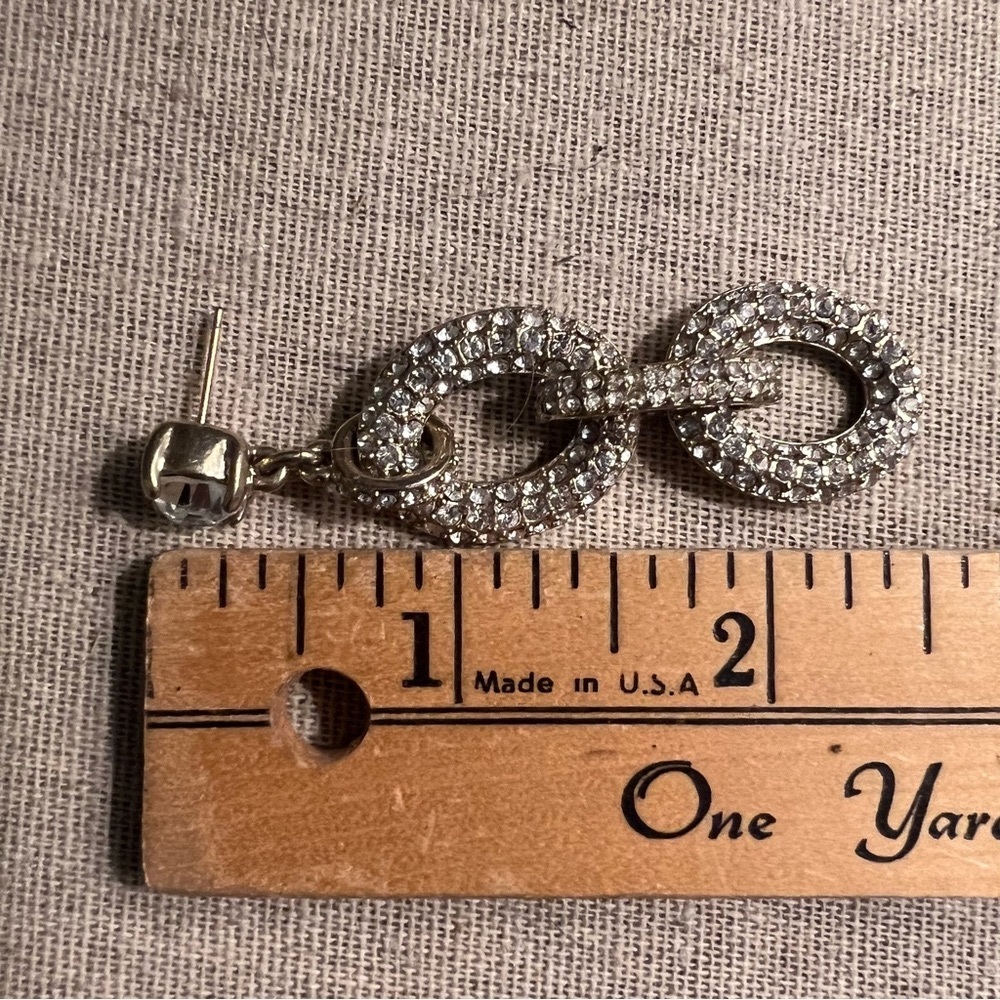 Dangling Rhinestone Chunky Links Statement Earrin… - image 4